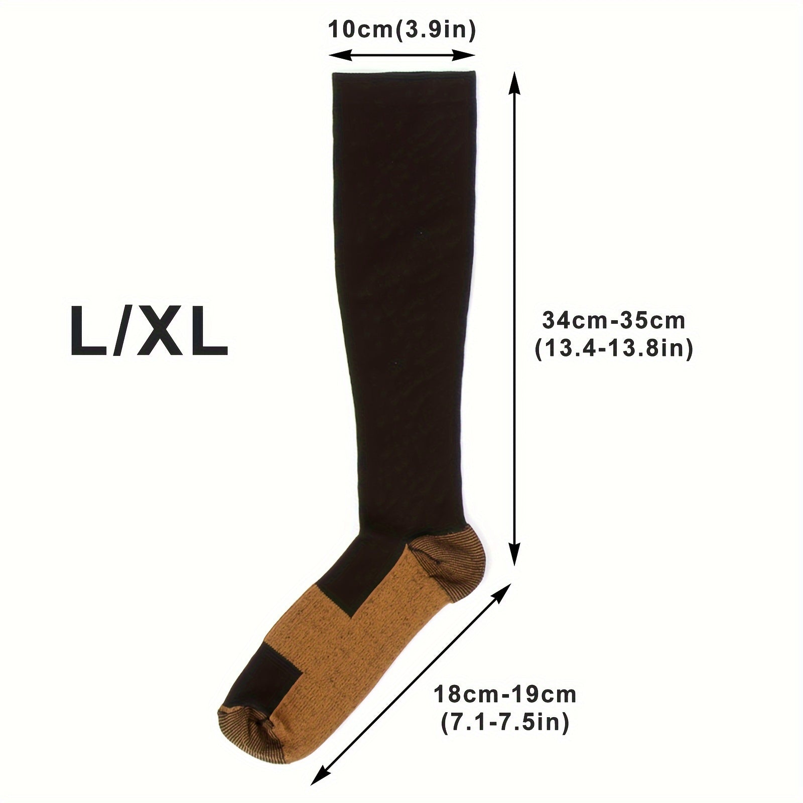 Copper Compression Socks 5 Pairs for Women & Men – Best for Running, Hiking, Cycling, Travel & Sport, Sizes S/M/L/XL/XXL, Black, All-Day Comfort & Circulation Support