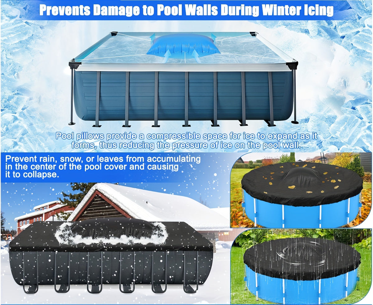 Pool Pillow for Above Ground Pool Winter Closing – 4ft Round 0.4mm Thick PVC Air Pillow Winterizing Kit, Supports Pool Cover, 1-4 Pack Options
