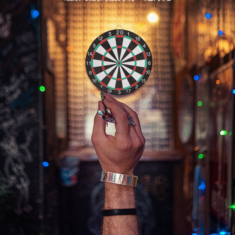 18" Professional Sisal Bristle Dartboard Set with 6 Steel Tip Darts – Regulation Size Double-Sided High-Density Brazilian Hemp for Training Competition Game Night