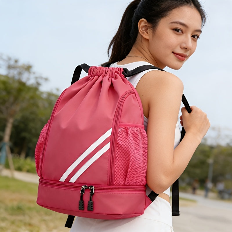 Drawstring Sports Backpack Gym Bag Lightweight for Men & Women – Basketball, Yoga & Fitness Bag with Shoulder Strap, Polyester Lining & Drawstring Pouch