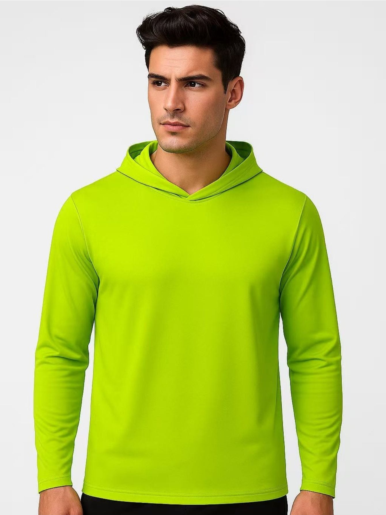 UPF 50+ Sun Protection Hoodie Shirt for Men 3-Pack Long Sleeve Moisture-Wicking Quick Dry Breathable Lightweight Performance T-Shirt for Hiking Fishing Running Outdoor Workout S-XXXL