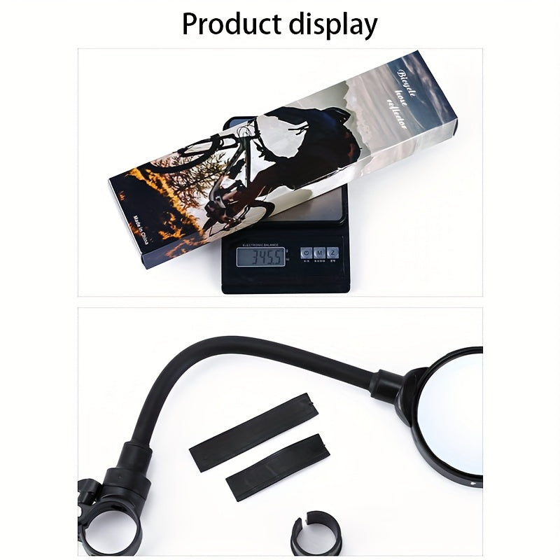 Bicycle Rearview Mirror with Built-In Bell – 360° Rotatable Handlebar Mount, Wide-Angle Convex Lens & Shatterproof Glass for Road & Mountain Bikes, Single or 4pcs Set