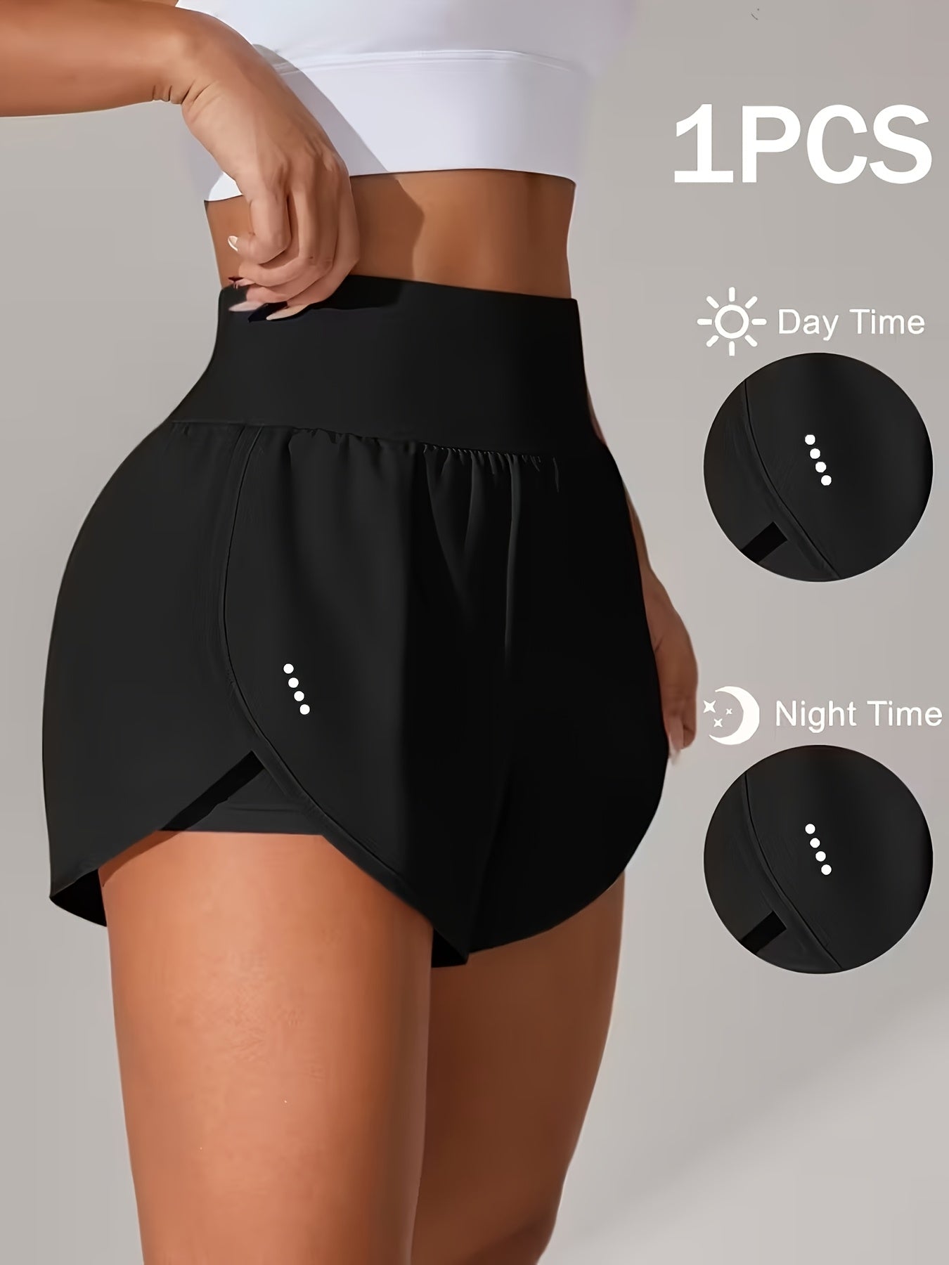 Women's Yoga Shorts Quick-Dry High-Stretch Tummy Control 2-in-1 Athletic Shorts – Anti-See-Through Seamless Moisture-Wicking for Gym Fitness Running Beach White Black Deep Red XS-XL