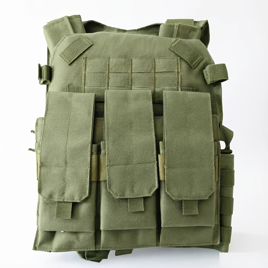 Tactical MOLLE Vest 6094 Multi-Functional Plate Carrier for Men - Outdoor Combat Training CS Airsoft Paintball Hunting Vest - Adjustable Military Green Black Army Green Brown Mud Color