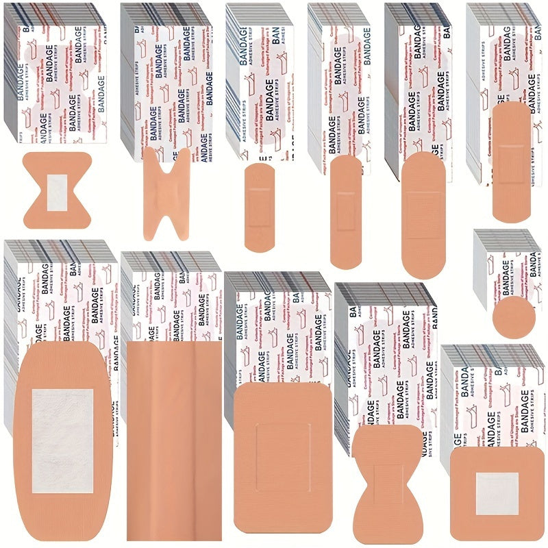 Assorted Bandages 180 360pcs Fingertip Knuckle Breathable Elastic PE Bandage Strips 12 Sizes First Aid Wound Care for Home Outdoor