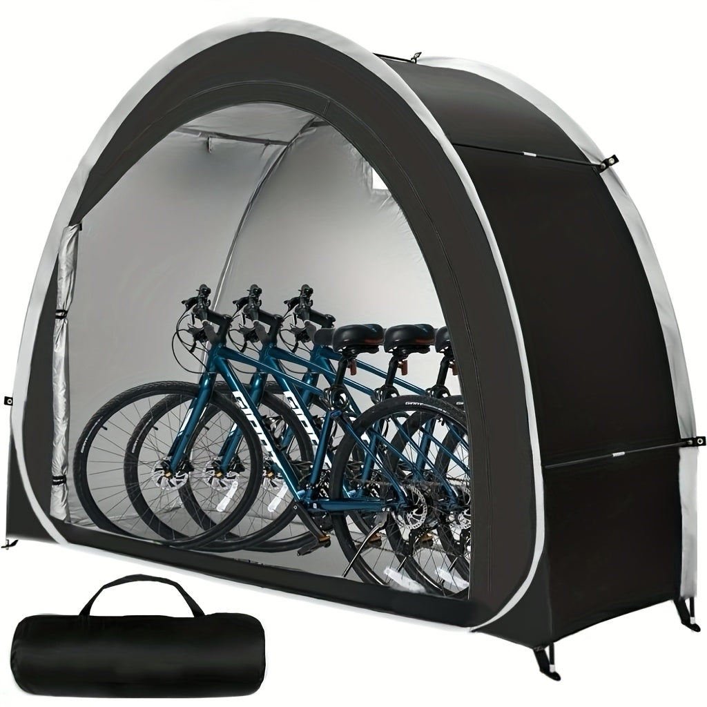 Outdoor Bike Storage Shed Tent 2-3 Bikes 210D Oxford Fabric PU4000 Waterproof UV Resistant Portable Bicycle Storage Tent Garden Tool Lawn Mower Storage All-Season