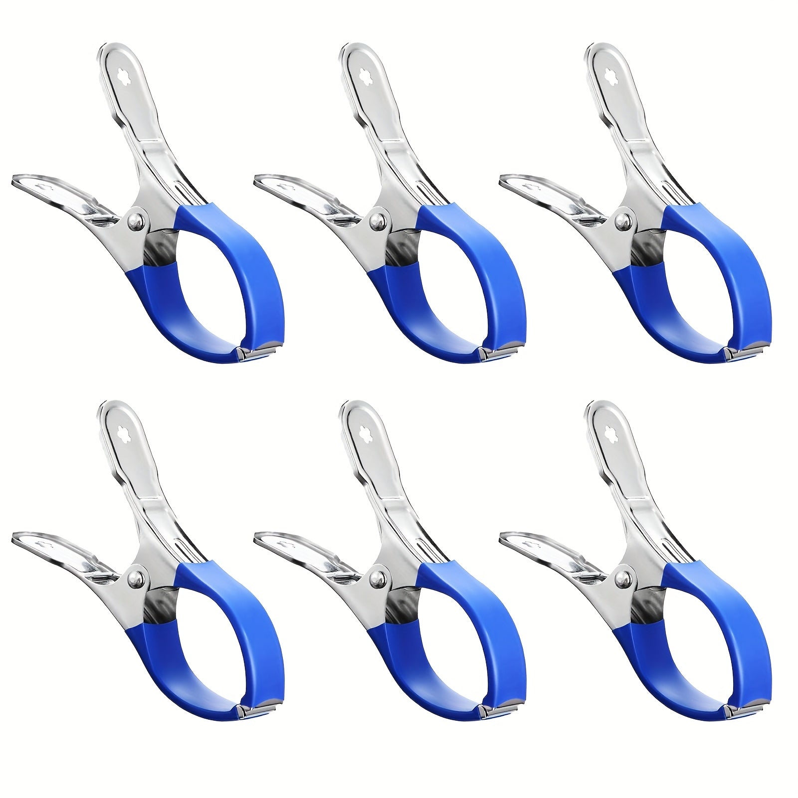 Pool Cover Clips 12-Pack Heavy-Duty Stainless Steel Spring-Loaded Windproof Clips with Ergonomic Blue Handles - Rust-Resistant Secure Clamps for Above Ground Pool Covers Tarps & Outdoor Use