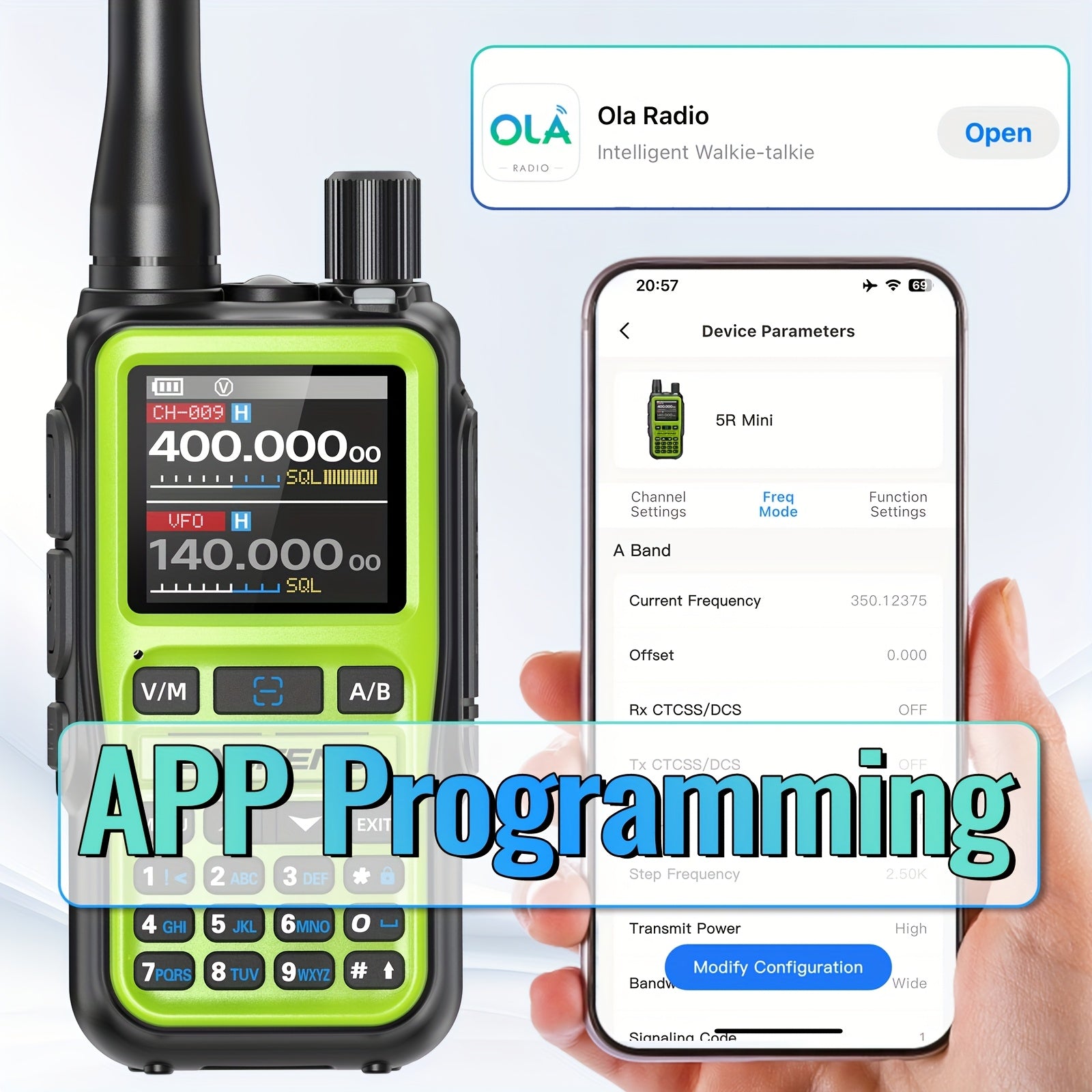 Baofeng UV-5R Mini Ham Radio 2 Pack Long Range Two Way Radio 999CH NOAA Weather Walkie Talkies USB-C Rechargeable Dual PTT APP Programming for Hunting Fishing Skiing Camping Survival