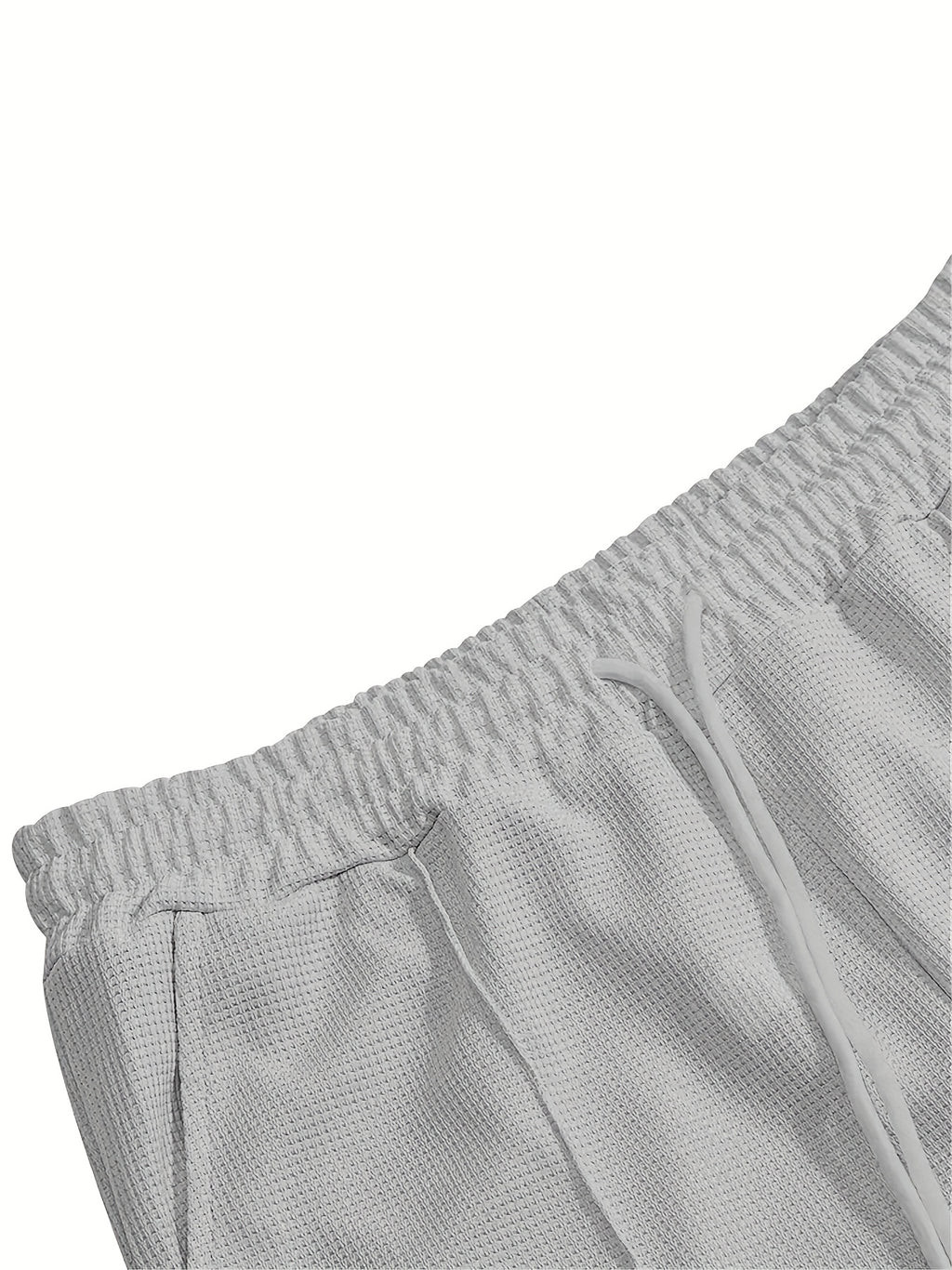 Men's Waffle Long Sleeve Set – 2-Piece Sports & Leisure Tracksuit with Pants, Breathable Polyester Knit, Regular Fit for Spring Autumn Daily Wear, M-XXXL