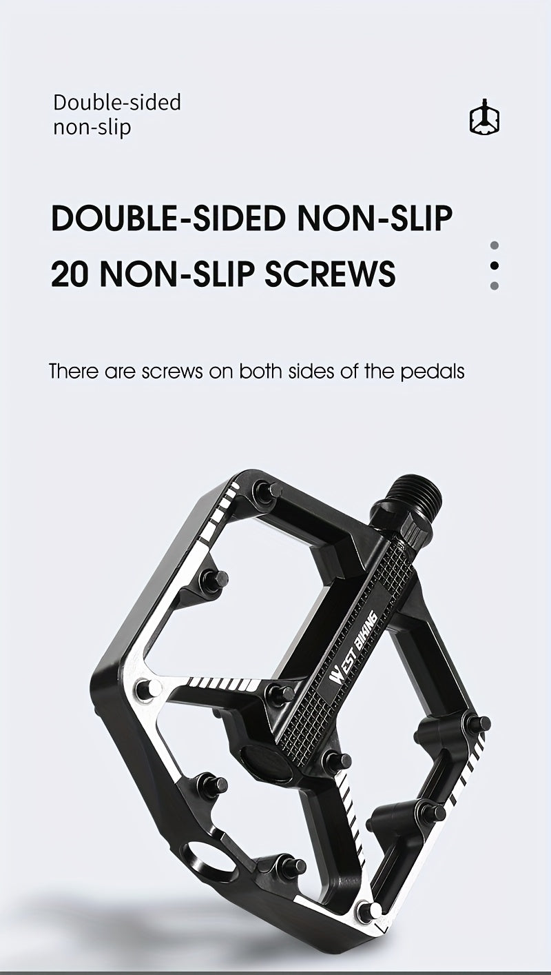 Aluminum Alloy Bicycle Pedals 1 Pair 3 Bearings Lightweight Durable Bike Pedals for Mountain Bikes Road Bikes Easy Install Hexagonal Sleeve Cycling Accessories