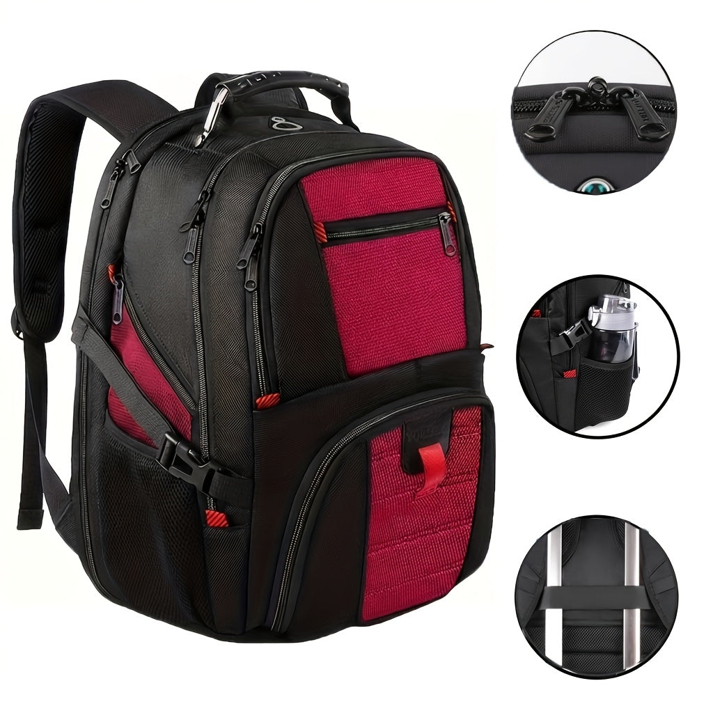 50L Extra Large Travel Backpack Fits 17" Laptop – Airline Approved, 3-Compartment Business & College Backpack for Men & Women, School, Work & Travel
