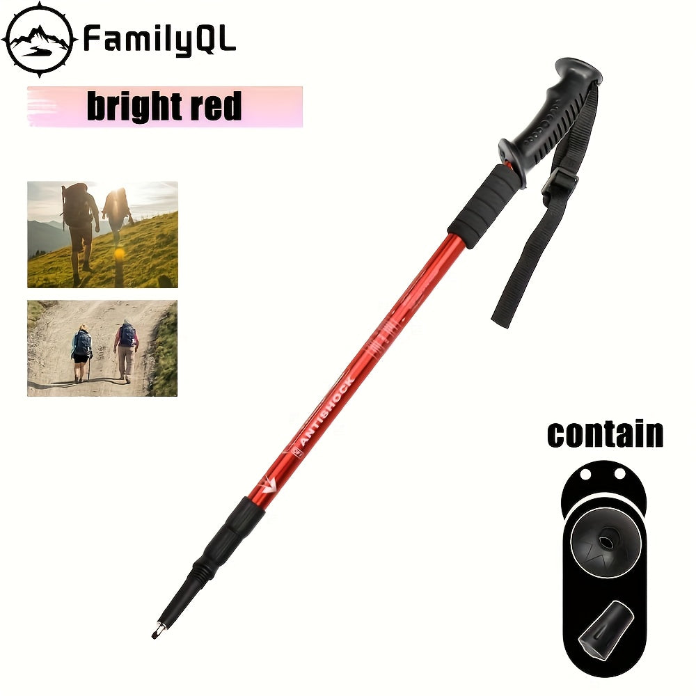 Foldable Aluminum Alloy Hiking Stick Adjustable Trekking Pole Quick Lock Lightweight Collapsible Walking Stick for Men and Women Outdoor