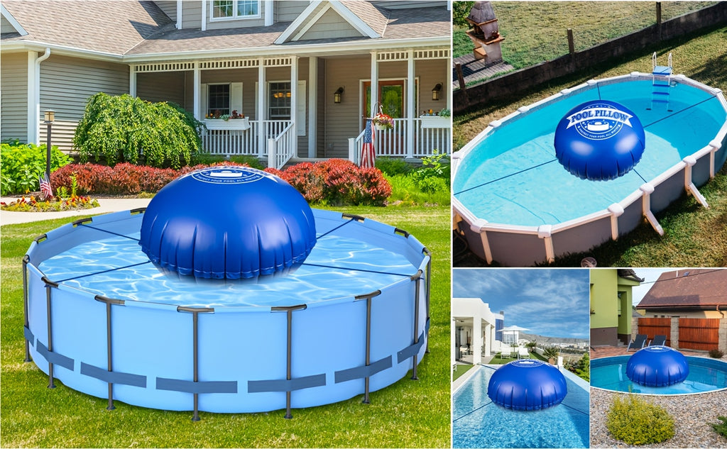 Pool Pillow for Above Ground Pool Winter Cover Air Pillow 0.5mm Thick PVC Cold-Resistant Ice Equalizer with 49.2ft Rope – Winterizing Closing Kit 5FT 6FT 7FT 8FT for Above Ground Pools