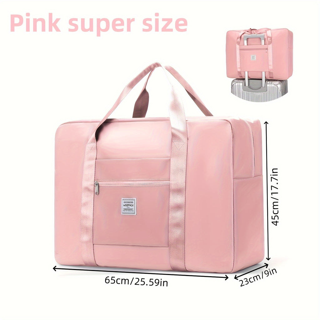 Large Gym Bag for Women Men Oversized Travel Tote Bag 17.7 Gallon Nylon Sports Duffel Bag Weekend Overnight Fitness Workout Bag Purple Pink Black