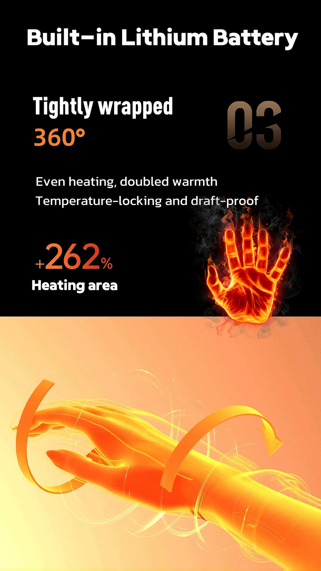 Electric Heated Gloves 3000mAh Rechargeable Hand Warmer Gloves Detachable Fingers 3 Heat Settings Washable Battery Heated Gloves for Cycling Gaming Outdoor Winter Men Women