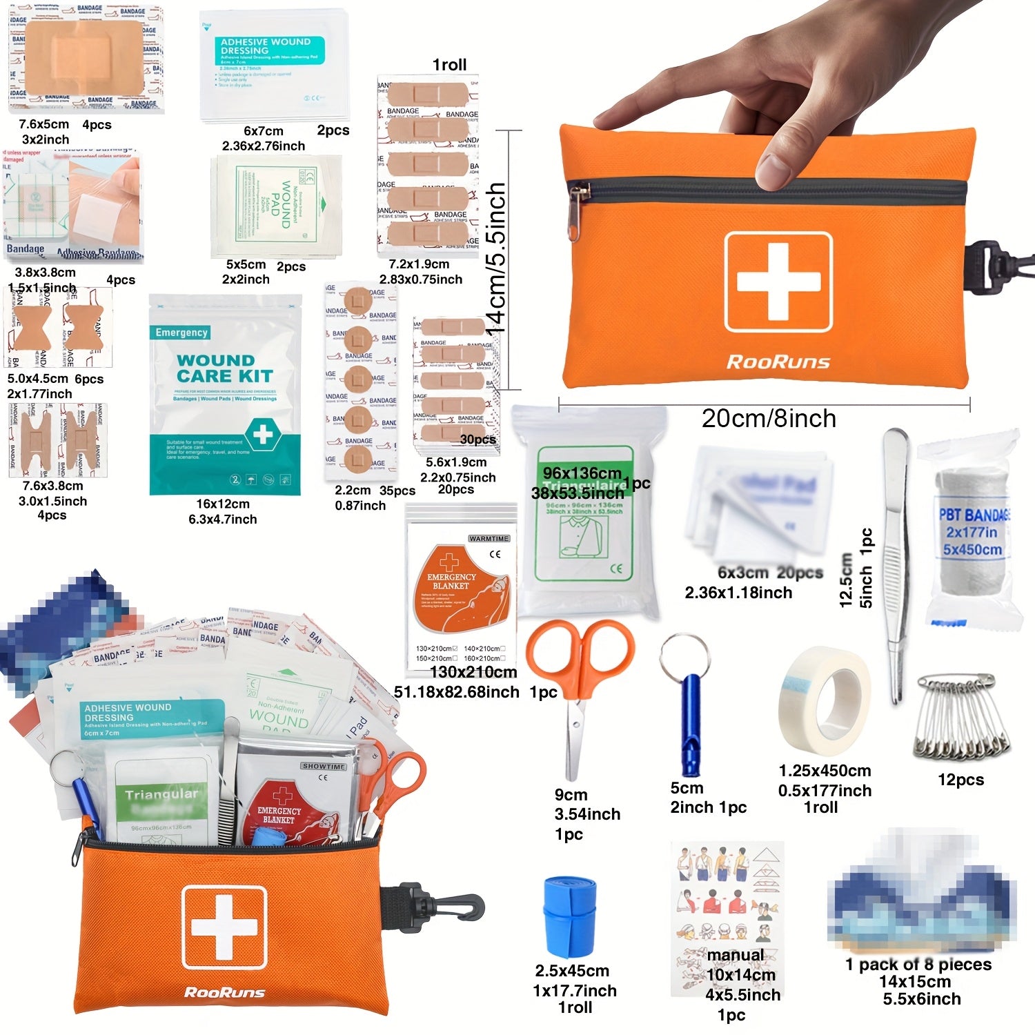 IFAK Tactical First Aid Kit Bag with Tourniquet Scissors Whistle – Portable Emergency Survival Kit for Hiking Camping Hunting Car Outdoor Adventures
