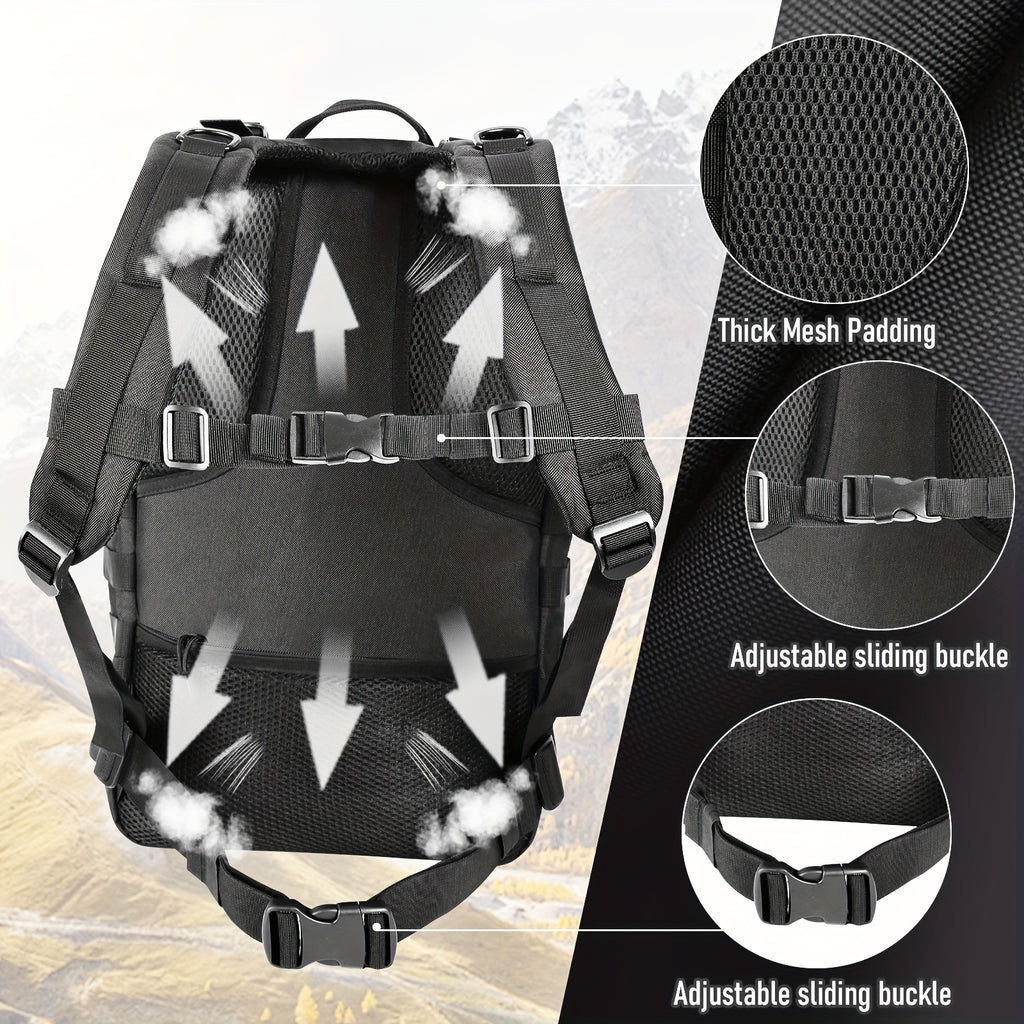 Tactical Backpack 50L (13.21 Gal) – High Capacity Unisex Military Bag for Camping, Hiking, Hunting, Fishing & Travel, Multiple Color Options with Optional Storage Bag