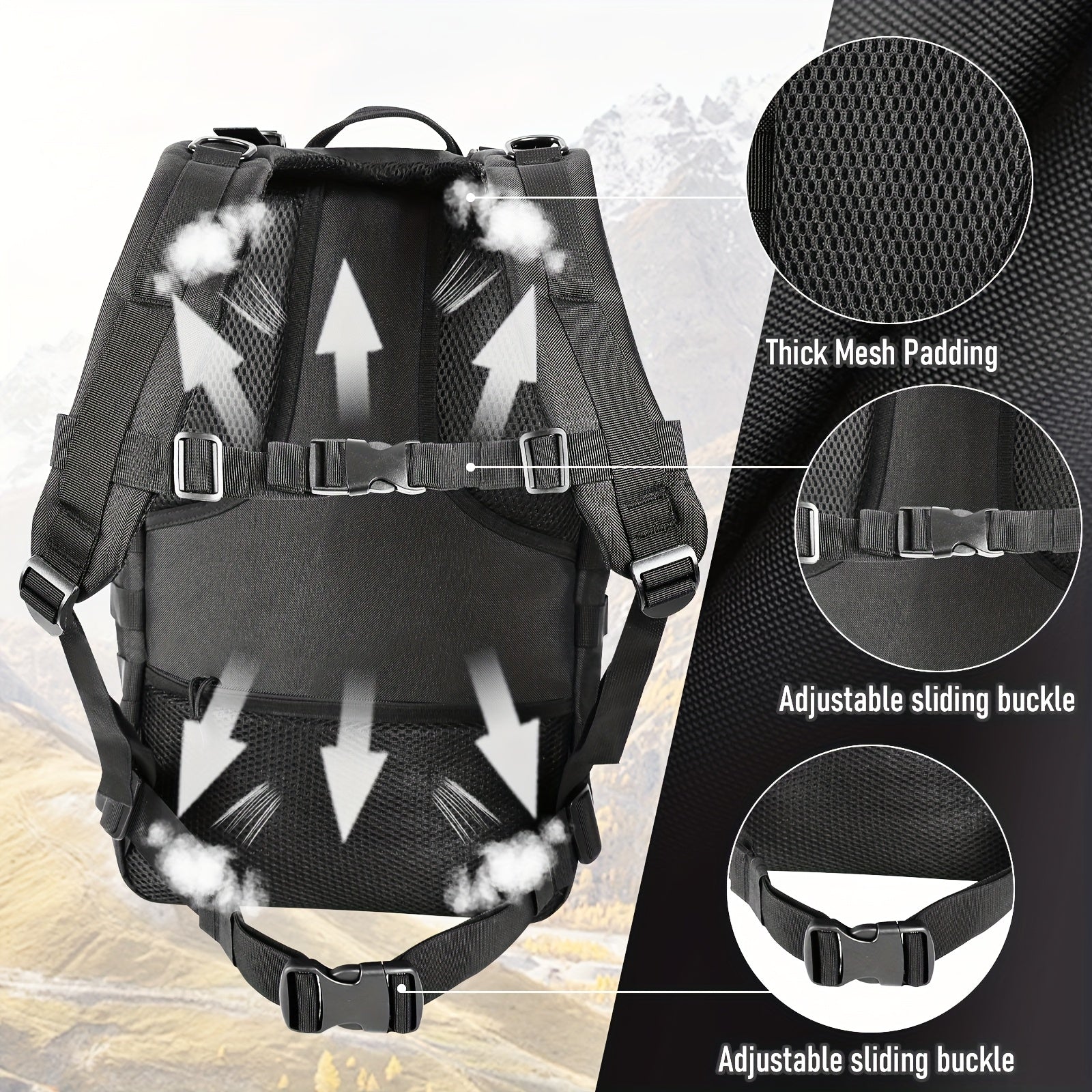 Tactical Backpack 50L (13.21 Gal) – High Capacity Unisex Military Bag for Camping, Hiking, Hunting, Fishing & Travel, Multiple Color Options with Optional Storage Bag