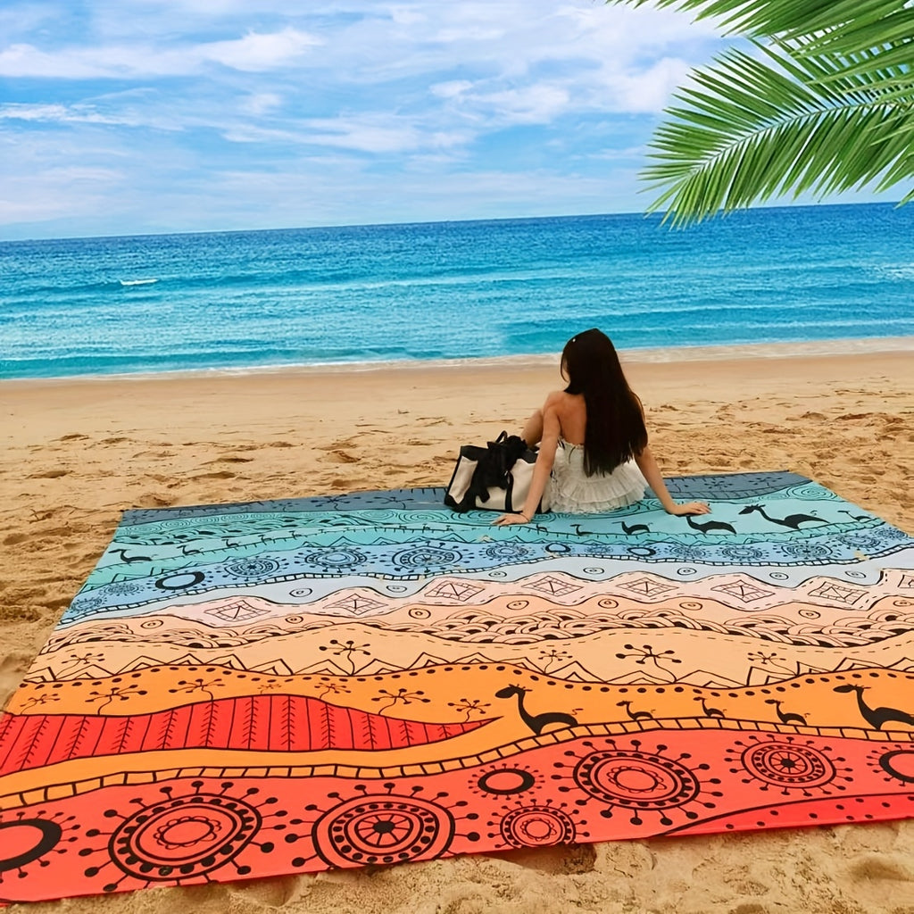 Sand-Free Beach Blanket Oversized – Quick-Dry Lightweight Sandproof Mat for Beach, Camping, Picnic & Travel | Fits 2–10 Adults | Multiple Styles & Sizes