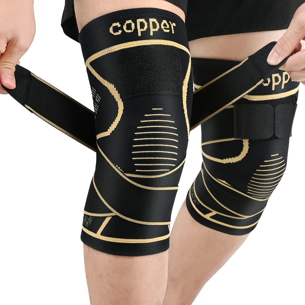 Copper Fiber Compression Sleeve 2 Pack – Elastic Breathable Knee & Elbow Pads for Cycling, Running, Hiking, Fitness & Ball Sports, Closed-Type Joint Support, Sizes S-XL