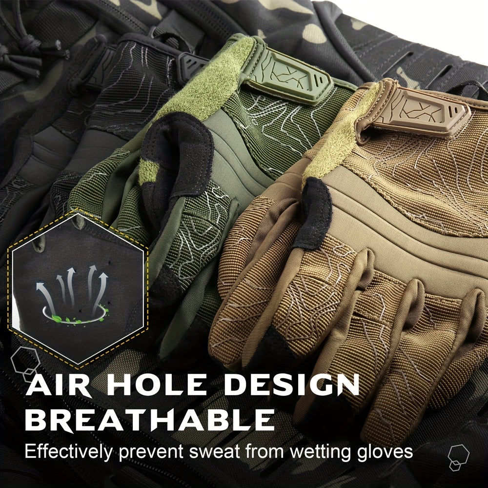 Tactical Full Finger Gloves Touchscreen for Men Women, Breathable Non-Slip Cycling Driving Outdoor Sports Gloves, Durable PC Polycarbonate Mirrored Lens Work Gloves S M L XL