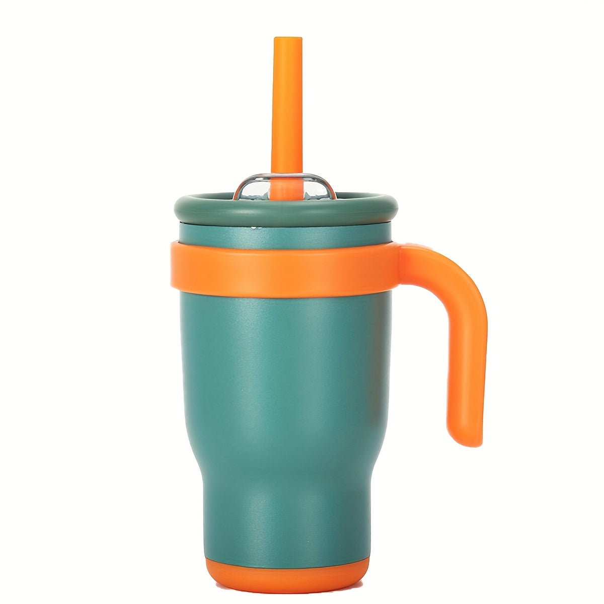 14oz Insulated Coffee Mug with Handle and Straw Double Wall Stainless Steel Tumbler Silicone Boot Sleeve Splash Proof Lid Fits Cup Holders for Women Office Yoga Gym Car 8 Colors