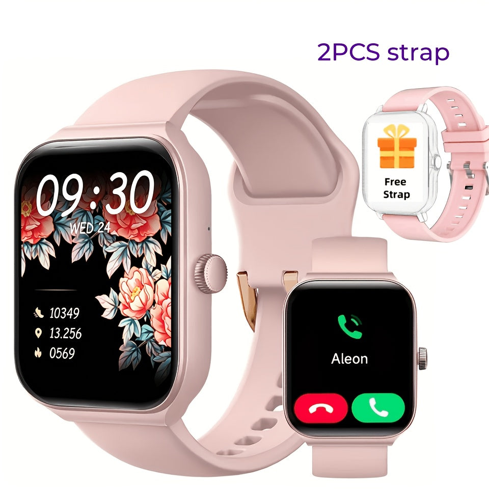 Smart Watch 1.83 Inch Screen Wireless Calling Fitness Tracker Step Counter Heart Rate Monitor Multiple Sports Modes for iPhone Android Men Women