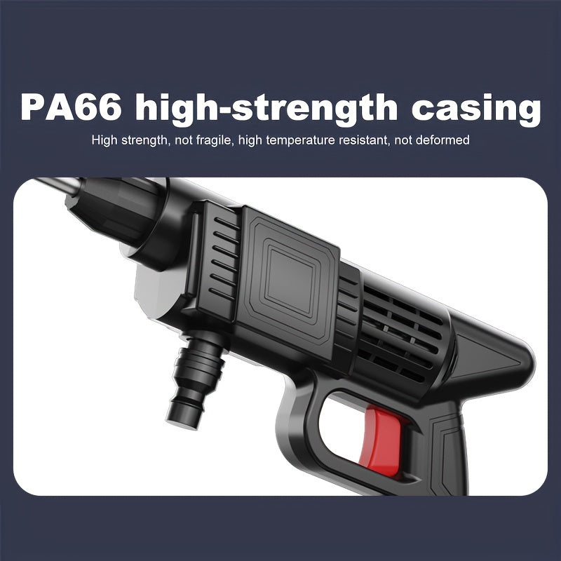 Cordless High Pressure Car Wash Gun - Portable Rechargeable Lithium Battery Foam Spray Washer with Adjustable Nozzle, Car Washing Garden Cleaning Tool, Multiple Bundle Options