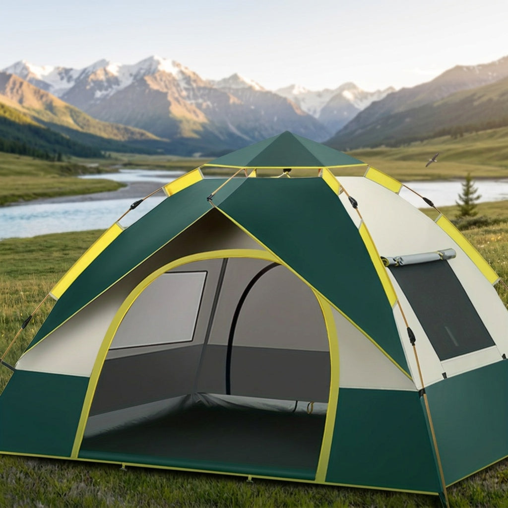 SKYNEST Instant Setup Camping Tent 1-4 Person All Season with Dual Doors & Mesh Windows – Windproof Lightweight Pop Up Tent for Camping Hiking Hunting