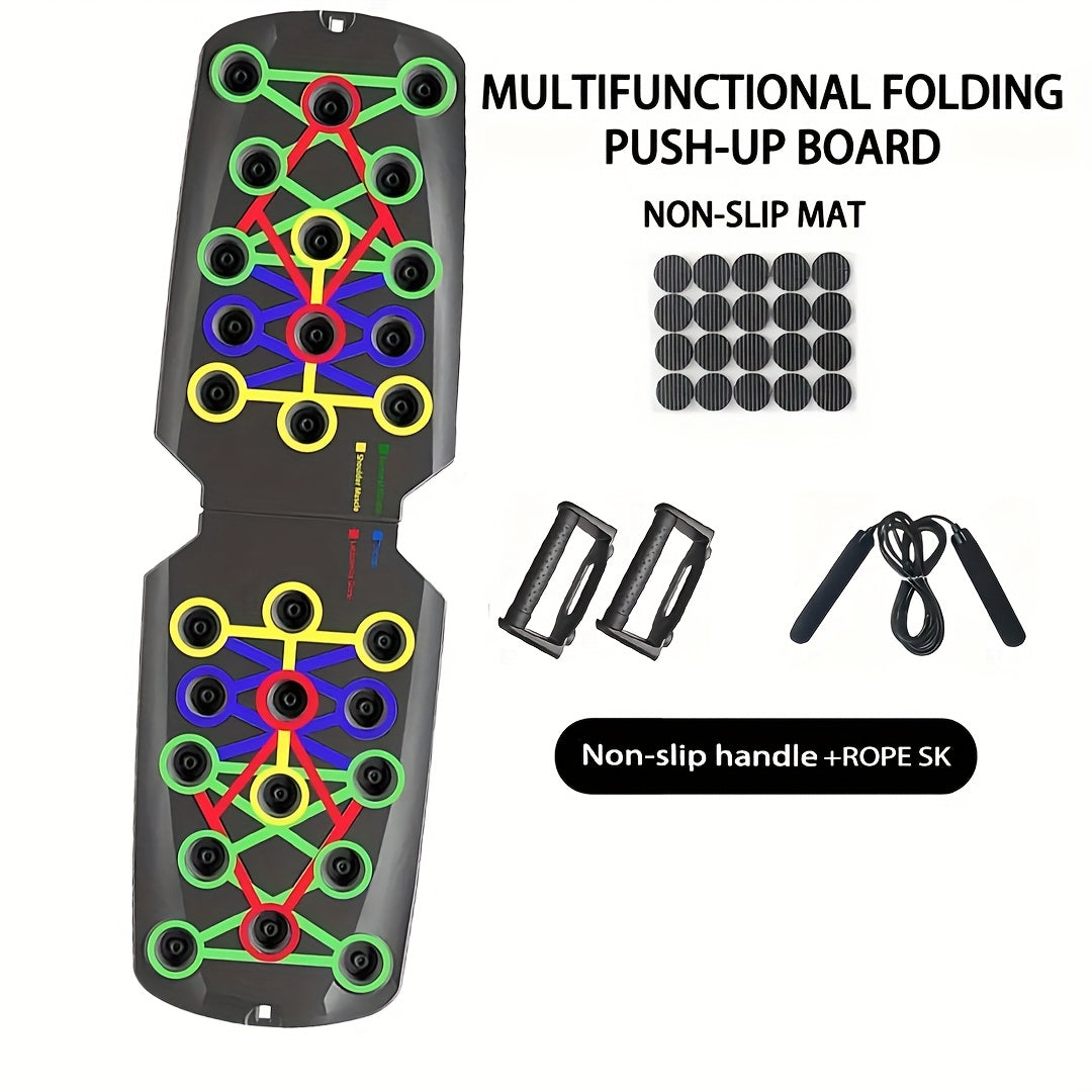 Push Up Board Multifunctional – Color-Coded Home Gym Workout Board for Chest, Triceps, Shoulders & Back Strength Training with Optional Pull Ropes