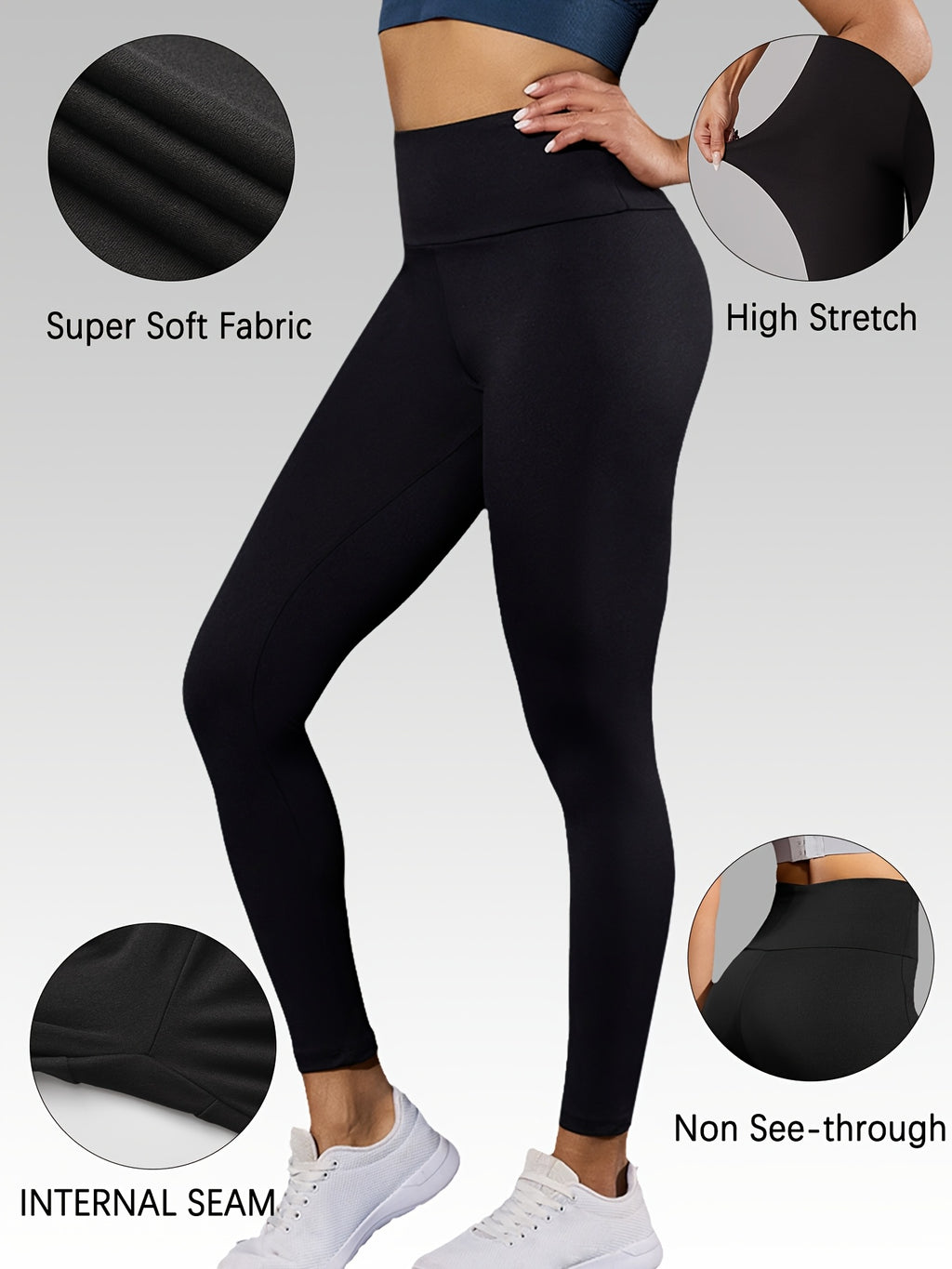 Women's High Waisted Tummy Control Leggings 5 Pack, Super Soft 4-Way Stretch Workout Yoga Running Pants, Full Length Non-Sheer Gym Leggings with Full Coverage All Season Comfort, Sizes S-XXL