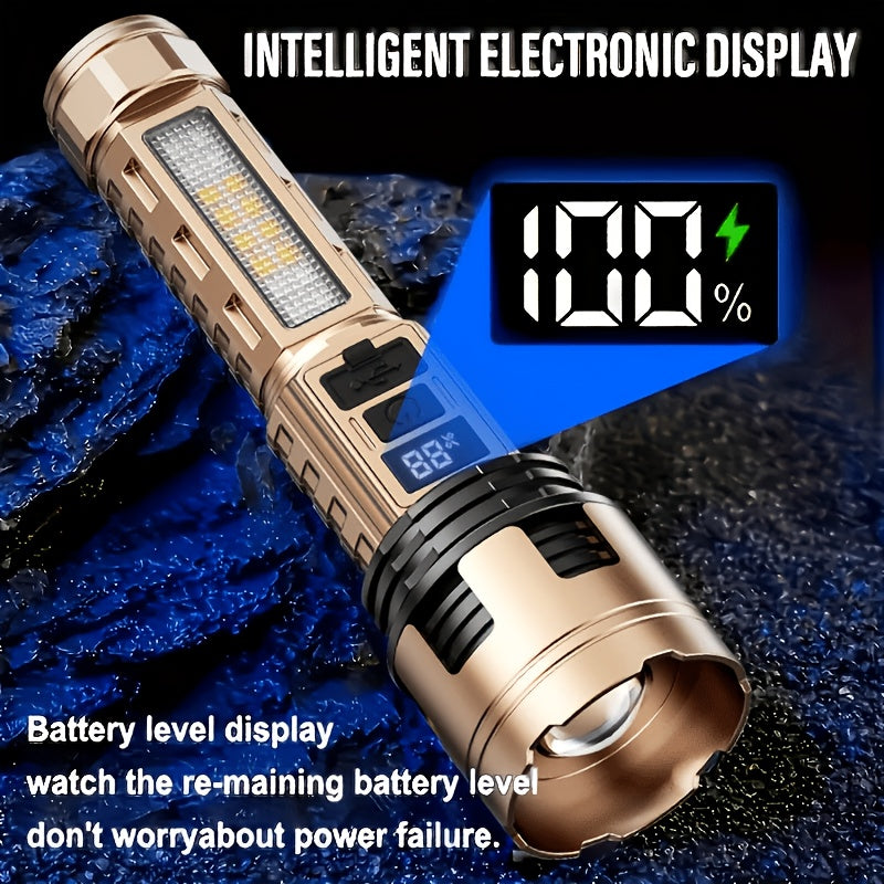 LED Flashlight Set 2 Pack Rechargeable – 3200 Lumens, 7 Modes, Zoomable Tactical Torch, USB-C, 900M Beam, for Camping, Hiking, Emergency & Survival, Carry Case Included