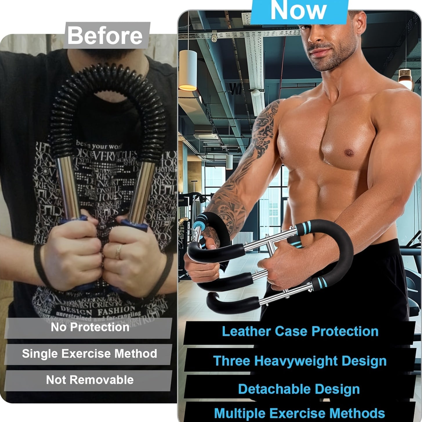 Arm Strength Trainer 3-Bar 3-Level Adjustable – Portable Detachable Forearm Chest Workout Device for Home Gym, Strength Training Muscle Building