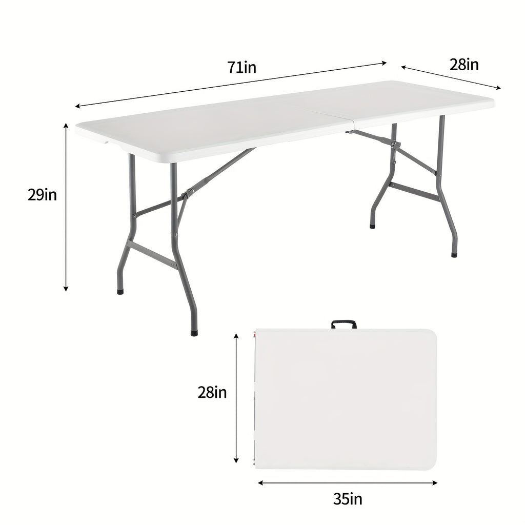 Folding Table 4ft & 6ft with Locking Mechanism – Heavy-Duty Lightweight Portable Outdoor Table for Camping, RV, Dining, Parties & Outdoor Events | White & Black