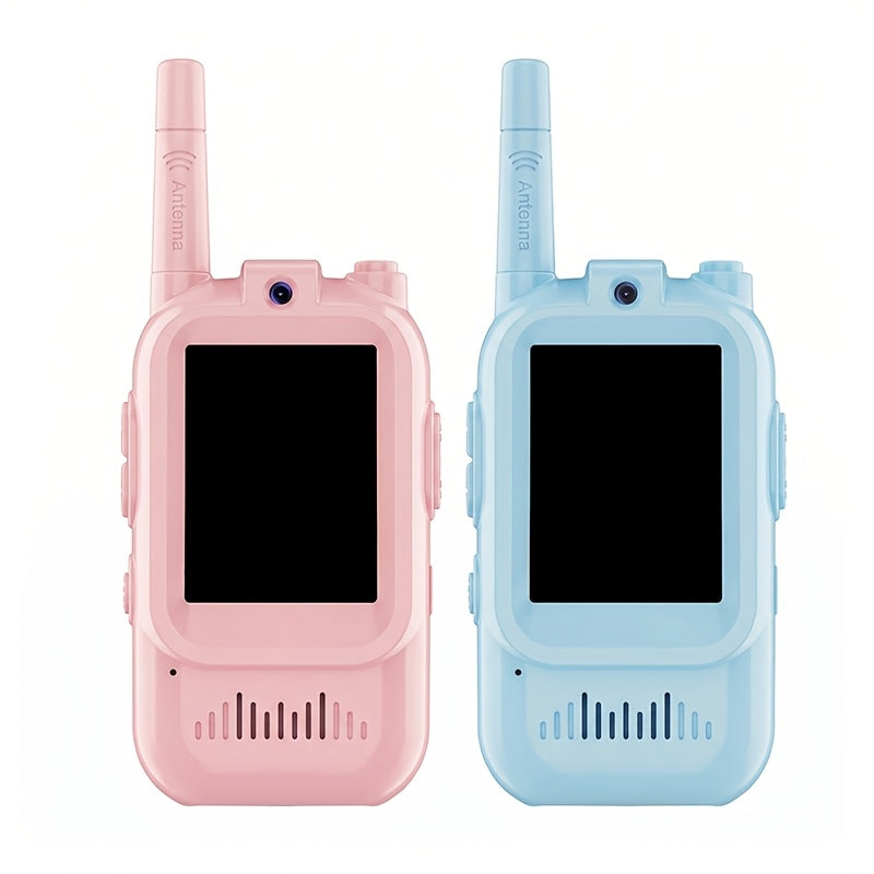 2-Pack Video Walkie-Talkie Set with HD Camera & Voice Changer – UHF Handheld Two-Way Radios for Outdoor Camping Travel, 200M Range, Birthday Valentine Christmas Gift