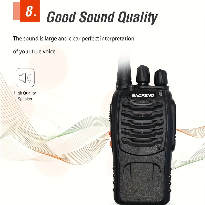 Walkie Talkies Long Range Rechargeable Baofeng BF-888S 16 Channel UHF Two Way Radio with Earphones – 2-Pack & 4-Pack for Camping Hiking Hunting