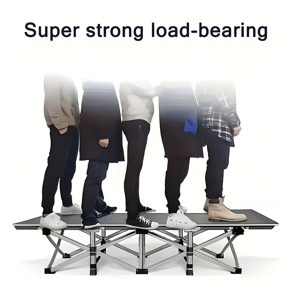 Extra Large Folding Camping Cot Bed with Mattress Option – Heavy Duty 355–750 lbs Capacity Portable Guest Bed for Adults – Foldable Sleeping Cot for Camping Travel Indoor Outdoor Use 59–77 Inch