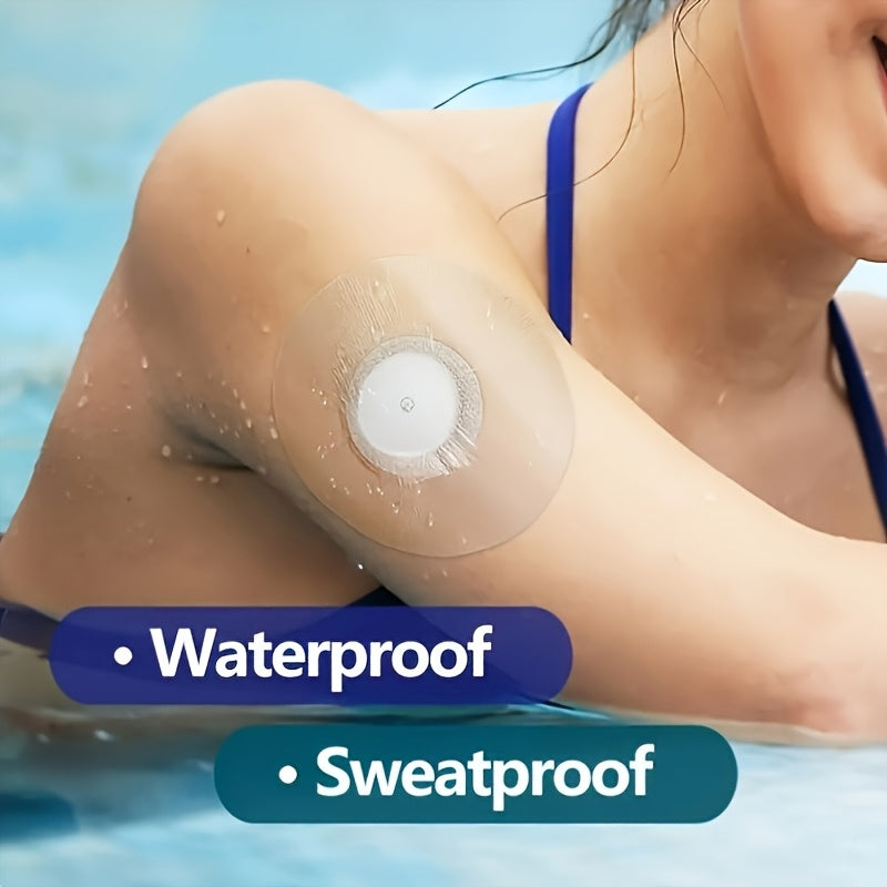 Libre Sensor Adhesive Patches 100pcs Latex-Free Strong Adhesion PU Film CGM Protection Patches for FreeStyle Libre 2 & 3 Transparent No Center Adhesive Pre-Cut