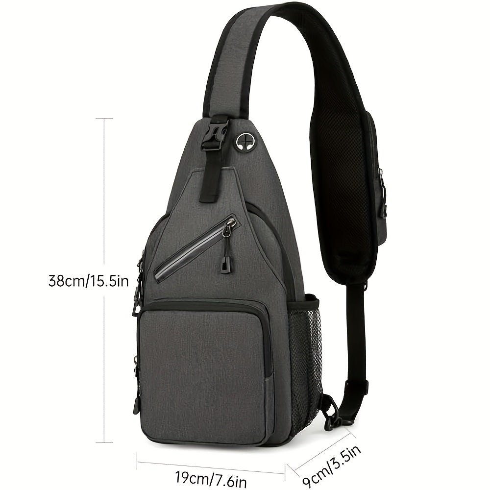 Crossbody Sling Bag for Men Women Large Capacity – Single Shoulder Travel Bag Multi-Purpose Outdoor Hiking Commuter Everyday Carry EDC Bag Secure Zipper Closure Unisex 14 Colors