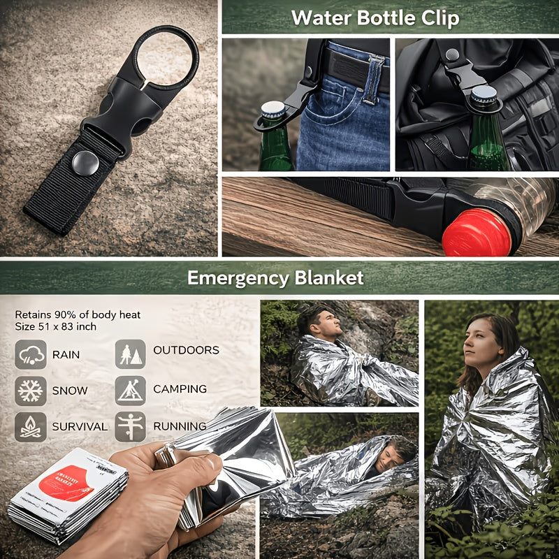 242-Piece Survival Kit for Camping Hiking Outdoor Emergencies Complete First Aid Survival Gear Set with Flint Fire Starter for Travel Car Home Bug Out Bag Gift for Men Women