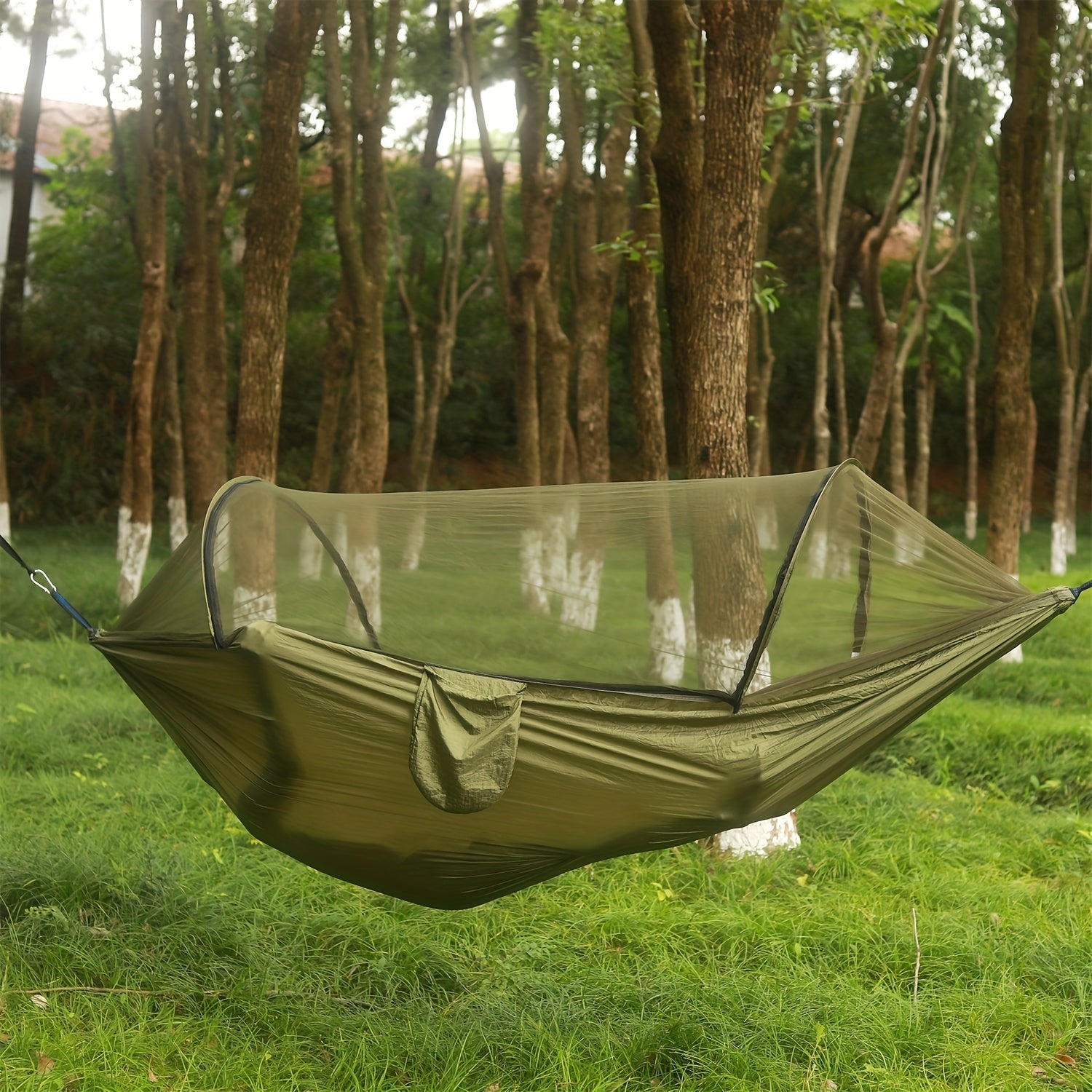 3-in-1 Double Camping Hammock with Mosquito Net and Sun Shade Durable Lightweight Portable for Camping Hiking Backpacking Picnic Garden Patio Park Outdoor Adventures