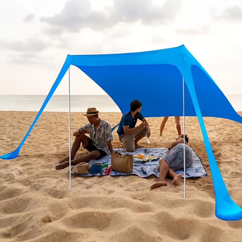 Pop Up Beach Tent Sun Shelter Large Canopy for 4-6 Adults Lightweight Portable 5 Minute Setup for Beach Camping Fishing Picnic Backyard
