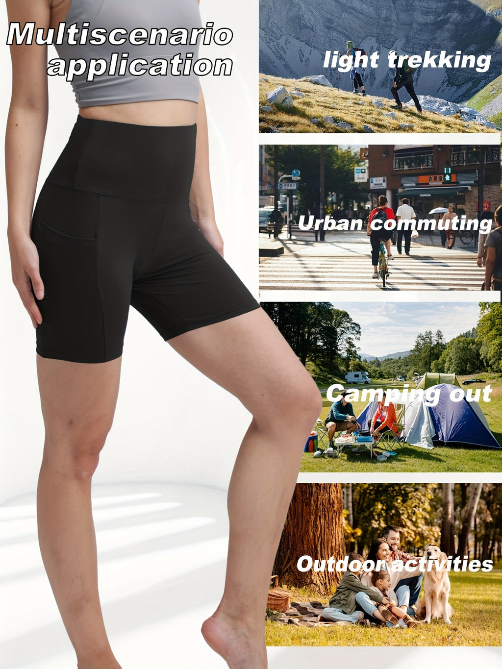 Women's High Waist Yoga Shorts – Sweat-Absorbent Elastic 5-Point Shorts for Cycling, Training & Running, Casual Summer Activewear, M-XXL