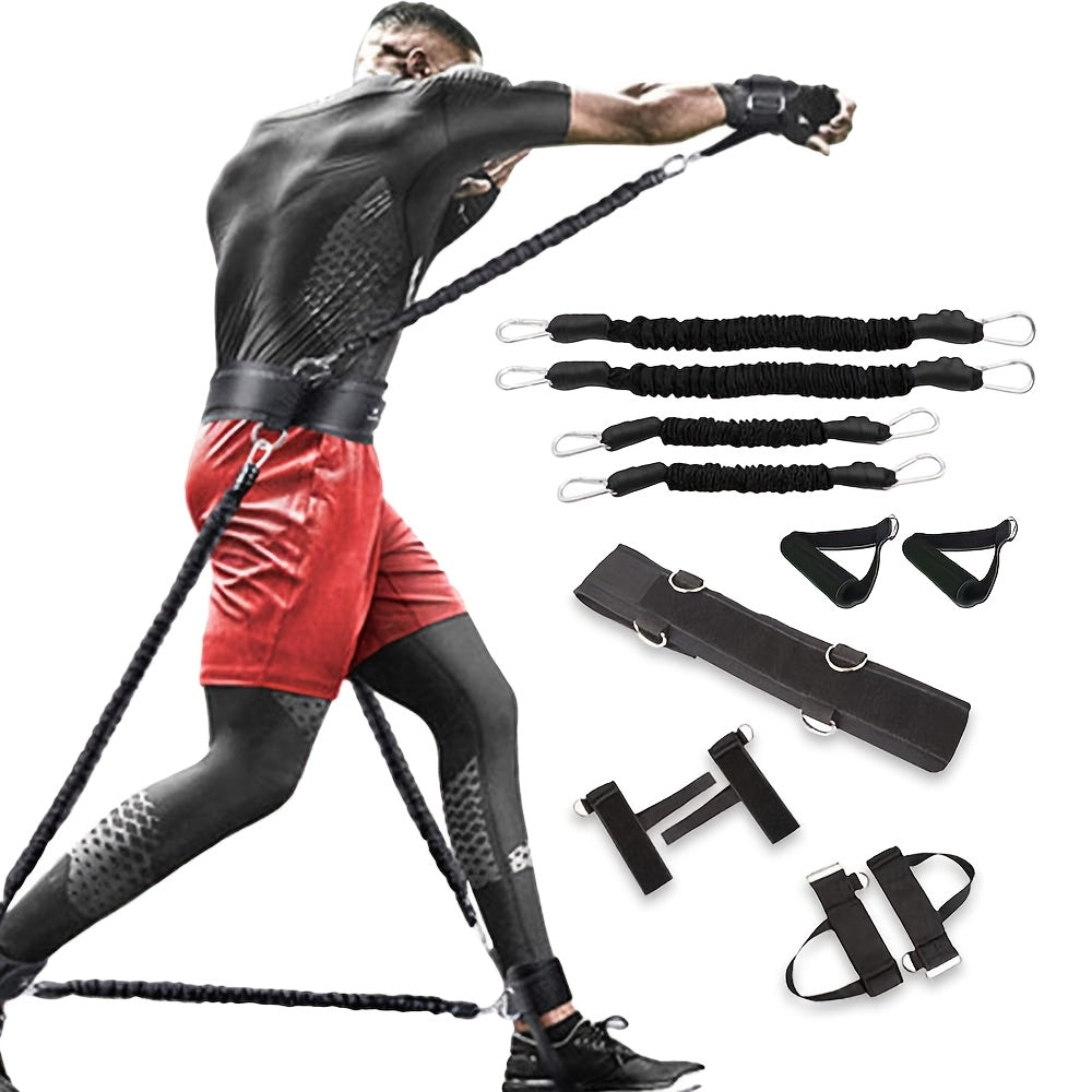 12PCS Boxing Resistance Training Set 150 Lbs – Heavy-Duty MMA Resistance Straps for Home Boxing, Taekwondo, Leg & Arm Strength Training, Full Body Workout