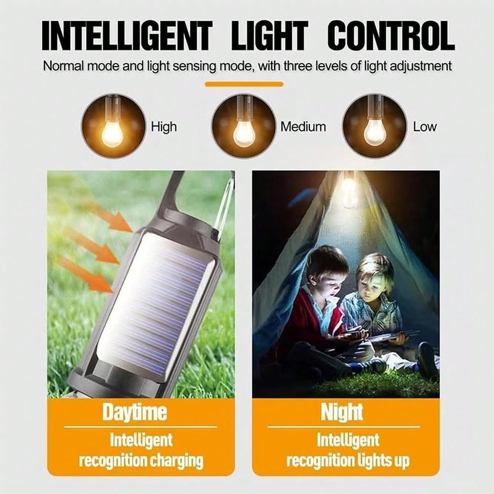 Solar Camping Lights Vintage LED Hanging Hook Lamp IP65 Waterproof Ambient Light for Tent Outdoor Indoor 2 4 8 Pack