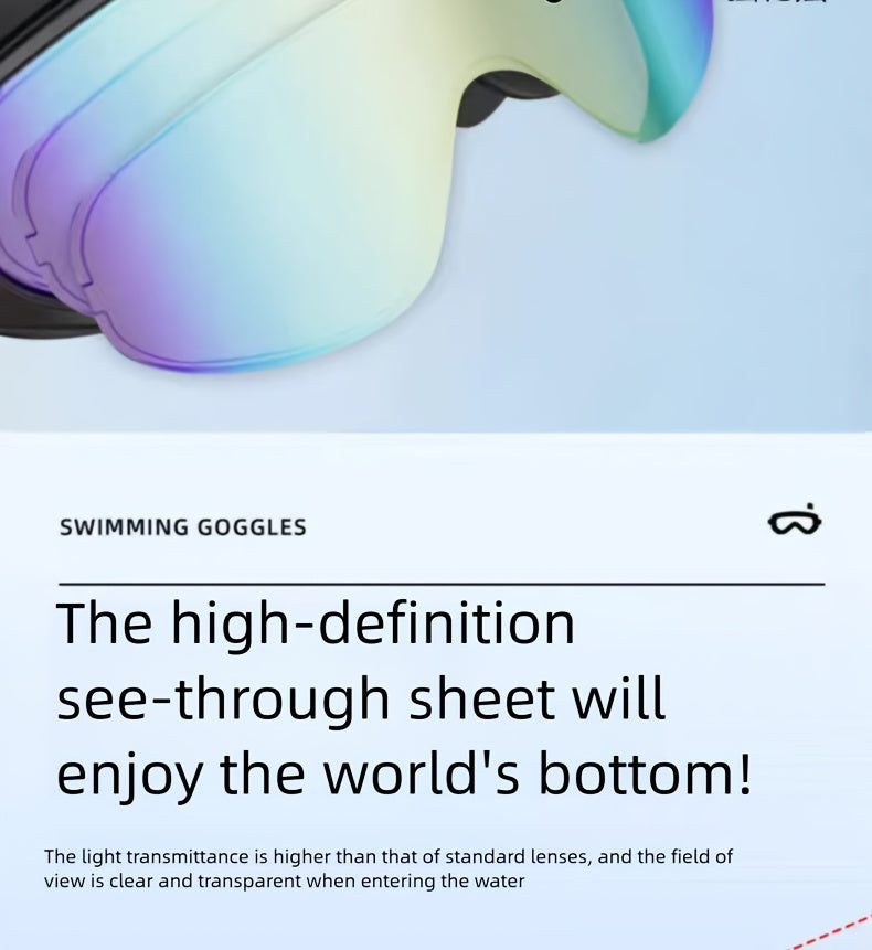 Anti-Fog Swim Goggles 2 Pack with Earplugs Nose Clip Waterproof Bag UV Protection Swimming Goggles Men Women Teens Outdoor Pool Water Sports Gift