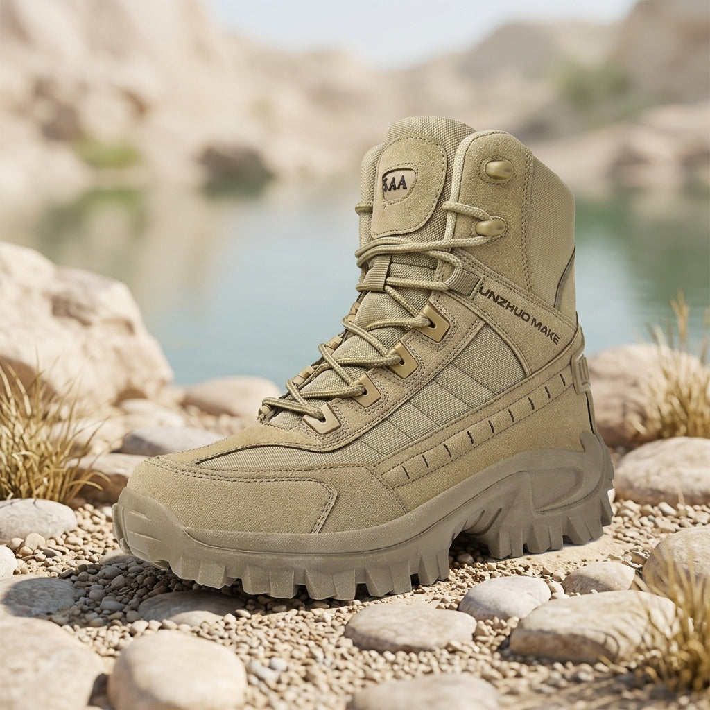 Men's High-Top Tactical Hiking Boots – Lightweight Slip-Resistant All-Season Boots for Outdoor Hiking, Hunting, Jungle & Adventure Travel, US 7-12, 3 Colors