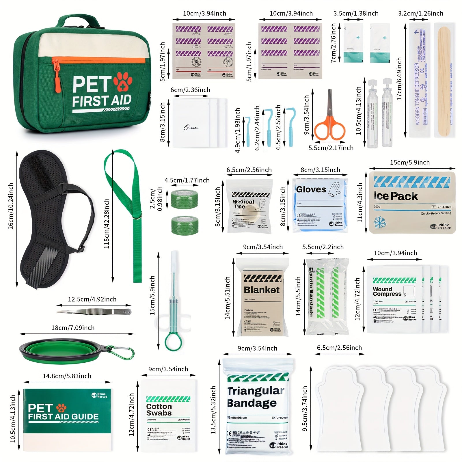 Pet First Aid Kit for Dogs and Cats Emergency Safety Supplies with Disposable Booties for Home Hiking Camping Traveling FSA HSA Eligible