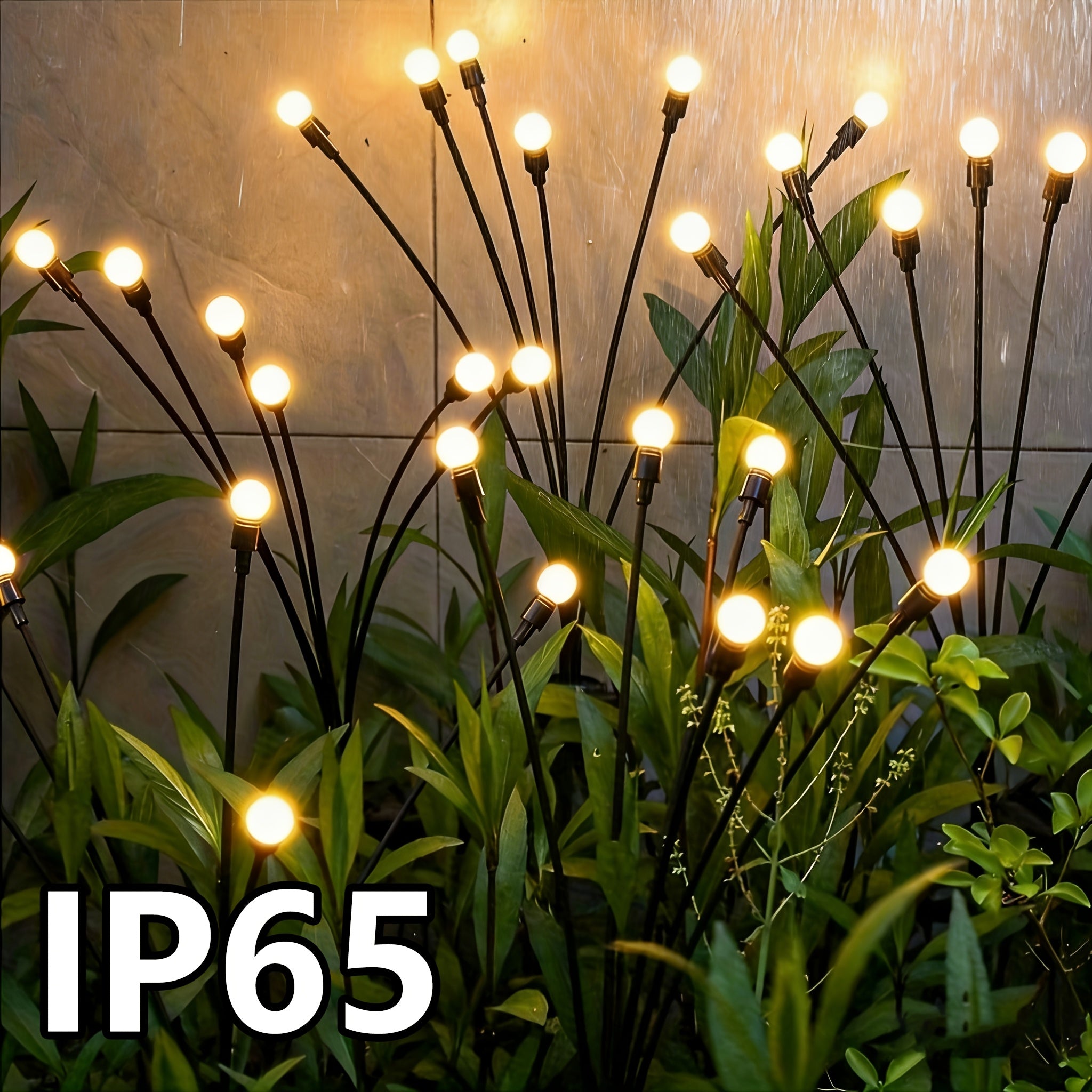 Solar Garden Lights Outdoor Waterproof IP65 LED Firefly Ground Stake Lights 8 Lumens Warm White Solar Lawn Lights for Yard Patio Pathway Landscape Decoration 2 Pack