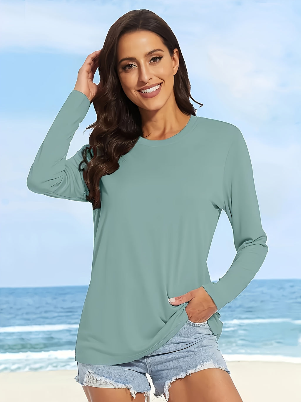 Women's Long Sleeve Workout Shirts 5-Pack Crew Neck Athletic Running T-Shirt Casual Sports Top for Gym Yoga Fitness Daily Wear S M L XL XXL Mixed Colors